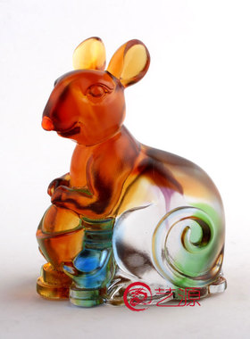 琉璃老鼠生日贺寿吉祥物工艺礼品