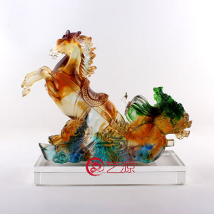 琉璃马摆件财源茂盛招财风水百财公司开业庆典朋友同事升迁礼物