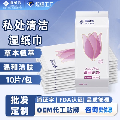 施尔洁私护杀菌清洁湿巾10片/包