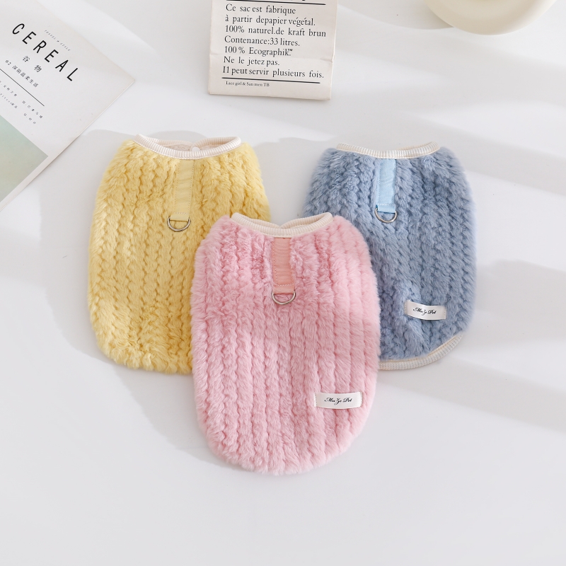 秋冬波浪纹毛绒马甲背心宠物衣服