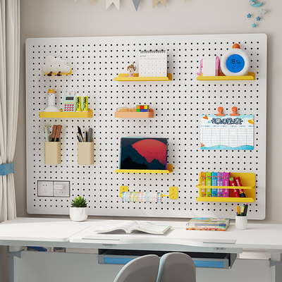 定制洞洞板尺寸可开孔造型墙上置物架玄关免打孔金属收纳桌面挂板