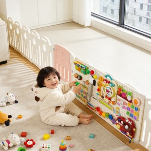 宝宝单面围栏婴儿童两面防护栅栏客厅一侧地上三边家用室内忙碌板