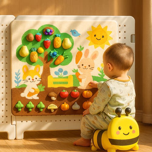 毛毡板水果切切乐婴儿围栏DIY