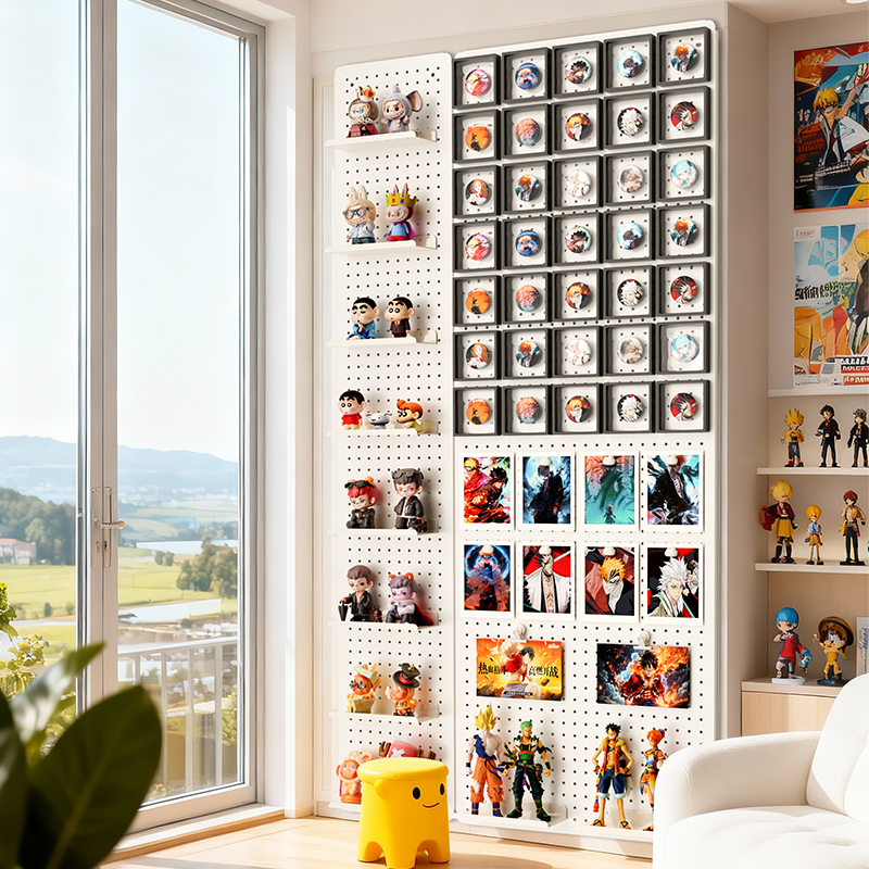 吧唧洞洞板置物架壁挂墙面上立牌徽章周边收纳架谷子展示架手办架