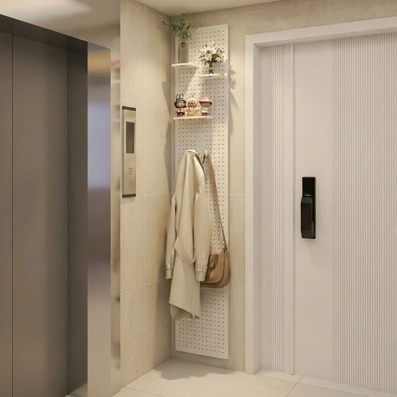 电梯口极窄洞洞板置物架家门口入户玄关定制墙上金属挂墙面收纳架,住宅家具,搁板/置物架/家用陈列架,淘宝优惠券,粉丝福利购,淘宝优惠卷