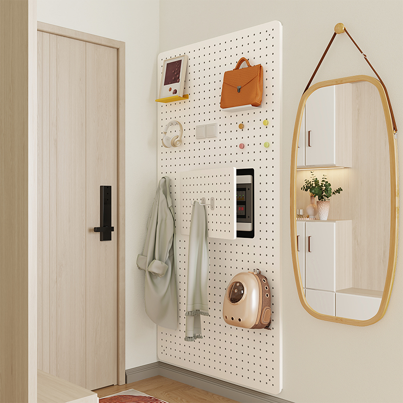 洞洞板墙上置物架免打孔收纳墙面