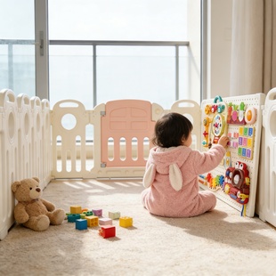 宝宝单面围栏婴儿童两面防护栅栏客厅忙碌板一侧地上三边家用室内