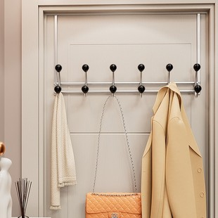 唯妮美门后挂衣架免打孔门背上衣服入户置物架收纳挂衣钩门后挂钩