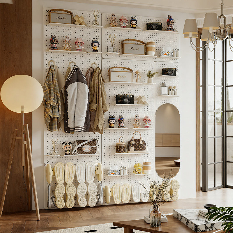 入户洞洞板置物架玄关定制墙上墙面金属磁吸展示挂板造型墙收纳架,住宅家具,搁板/置物架/家用陈列架,淘宝优惠券,粉丝福利购,淘宝优惠卷