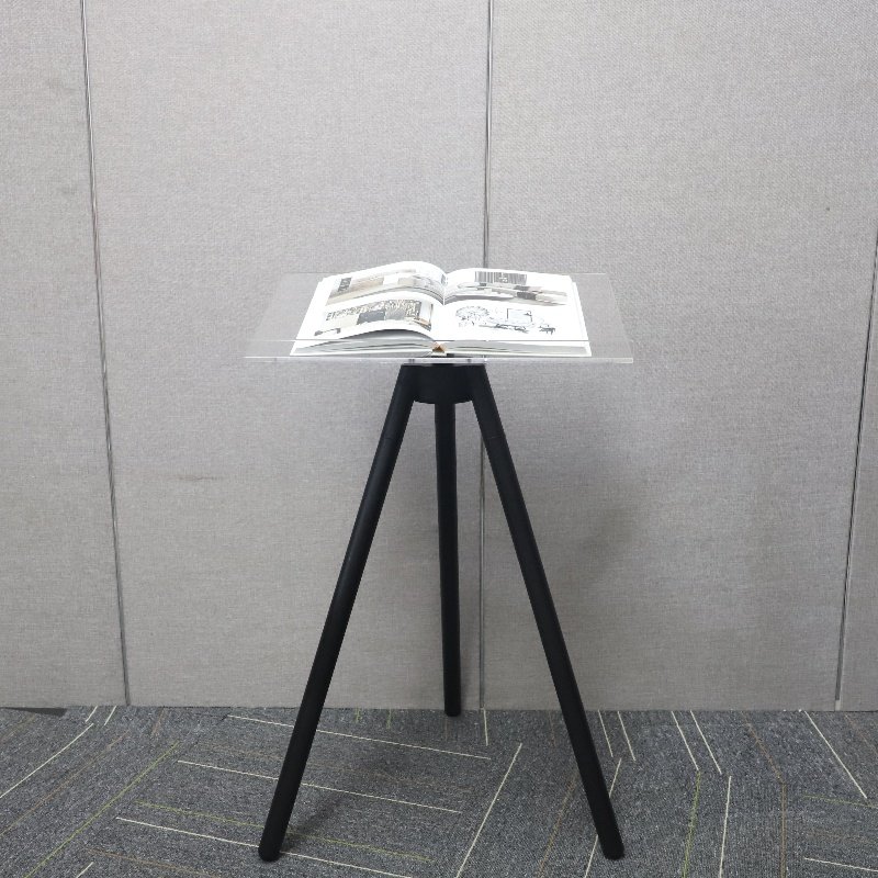 欧式轻奢杂志画册展示架金属亚克力落地三角书籍展示托架书房摆件