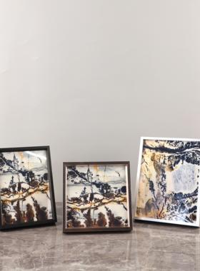 北欧创意山水画框装饰画艺术摆件