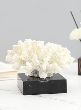 几何树脂白色珊瑚艺术装饰摆件