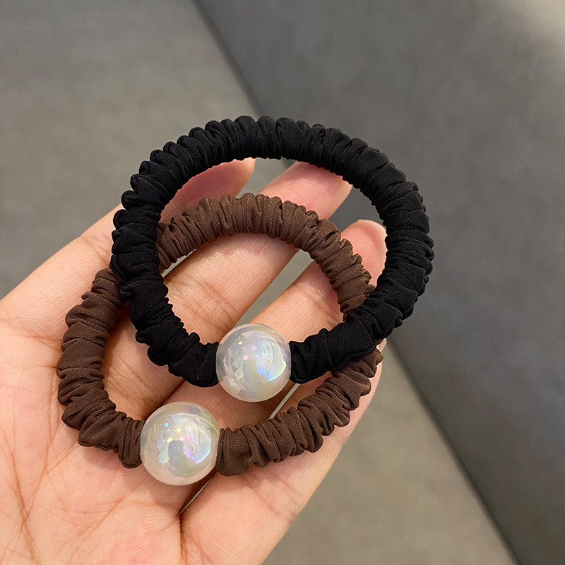 发绳布艺简约亮珠发饰时尚