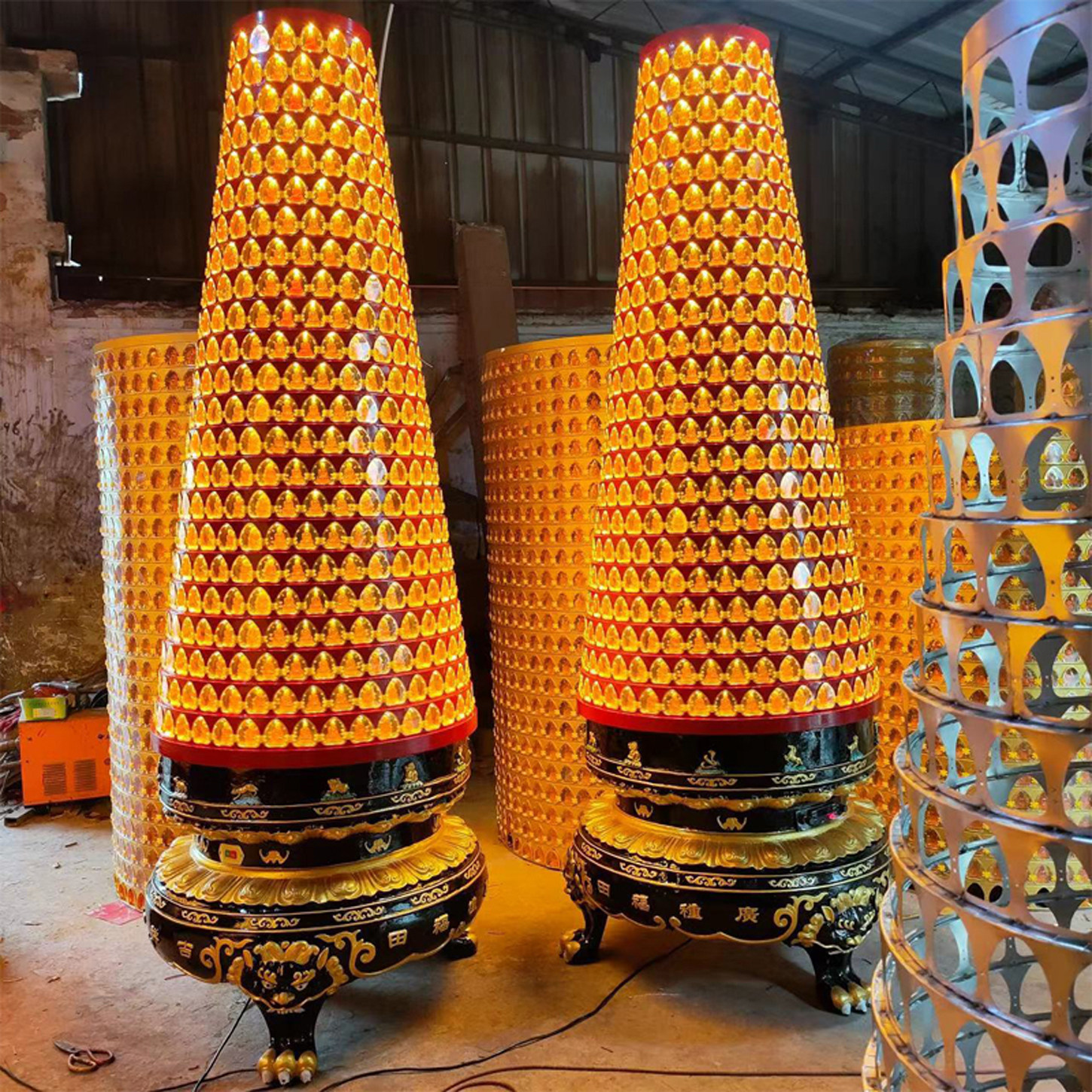 定制供灯LED灯仿琉璃像旋转千佛灯塔尺寸齐全 大殿千佛灯塔