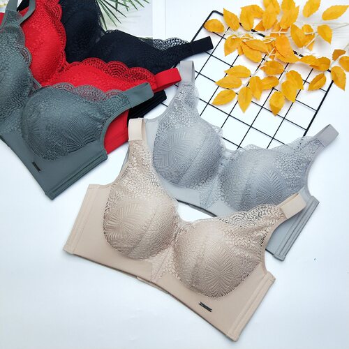 纤腾无钢圈乳胶按摩杯防下垂内衣