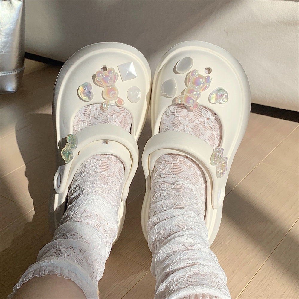 玛丽珍凉鞋厚底增高eva防滑沙滩鞋女夏季小熊爱心户外包头洞洞鞋,女鞋,洞洞鞋,淘宝优惠券,粉丝福利购,淘宝优惠卷