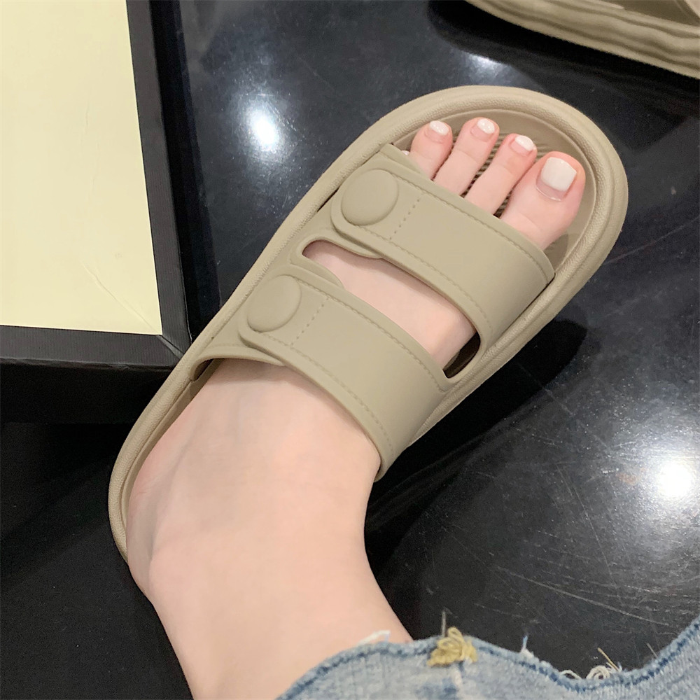 韩版ins网红休闲新款夏季外穿防滑凉拖鞋简约纽扣百搭沙滩鞋女士,女鞋,一字拖,淘宝优惠券,粉丝福利购,淘宝优惠卷
