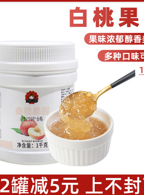 茄诺公举白桃果泥果酱1kg奶茶冲饮桃味果汁果肉粒水果茶专用原料
