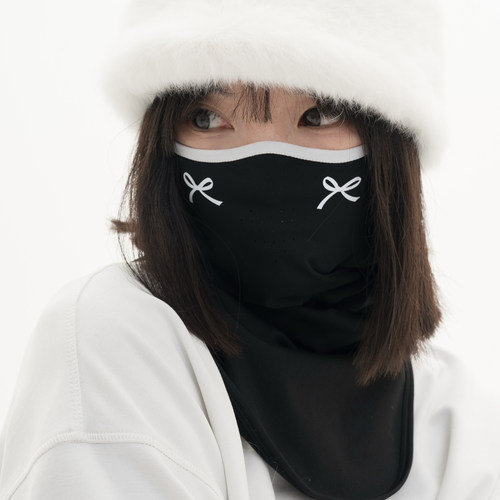 WELEM原创蝴蝶结滑雪护脸锦纶女