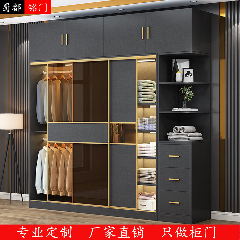 定制钢化透明玻璃门衣柜成都图片