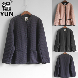 螺纹领单排扣拼色夹棉女外套 YUN韫春季 女装 新品 休闲上衣3298 秋季