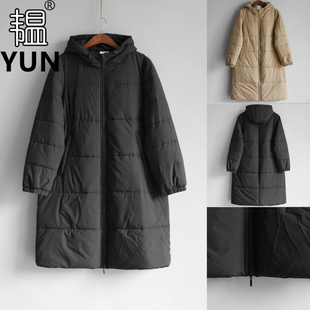 女棉服 YUN韫2025冬季 连帽夹棉保暖外套双向拉链长款 女装 6016 新品