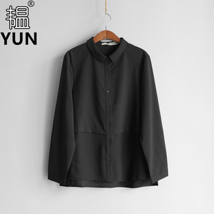 法式 女装 拼接单排扣长袖 女衬衫 5282 YUN韫2025春季 气质显瘦款 新品