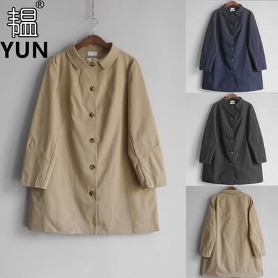 韫常规娃娃领中长款简约女风衣