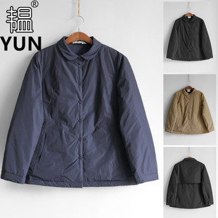 翻领单排扣宽松收腰夹棉防风外套棉服 女装 6022 新品 YUN韫2025冬季