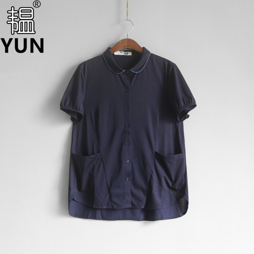 短袖韩版薄款口袋丝光冰柔棉女装