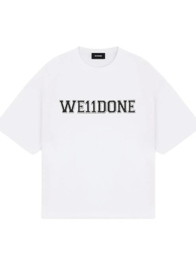 WE11DONE FW24 珍珠徽标落肩短袖 落肩袖T恤 女款 白色