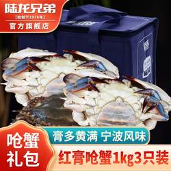 陆龙兄弟红膏炝蟹 大规格宁波咸蟹梭子呛蟹冷冻海鲜水产1Kg/3只