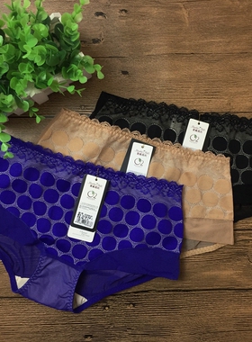 曼戴玛莉蕾丝网纱内裤M3083F圆点舒适抗菌配3083BC杯性感舒适内裤