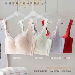 院线级内衣6602无钢圈中薄B杯聚拢收副乳防下垂5排扣调整型文胸罩