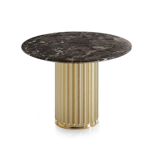 简约现代组合小桌子创意沙发边几圆形不锈钢大理石角几可移动 意式