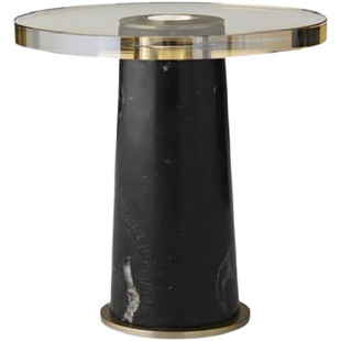 客厅家用沙发边几亚克力透明圆形艺术茶几创意卧室床边桌 简约意式