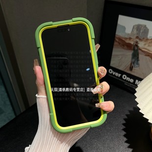 适用苹果16pro手机壳iphone15厚硅胶14全包边13防摔12pm硬壳x带指环xsmax折叠支架xr加厚8plus三合一iph11套7