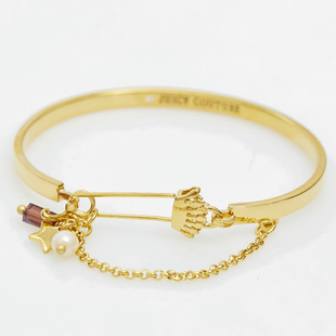 boshuolin 金色皇冠别针手镯字母珍珠链条多坠手饰女潮 juicy时尚