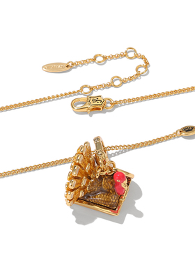 珐琅釉可打开立体孔雀吊坠