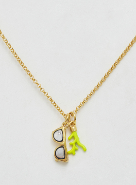 juicy时尚小鱼眼镜海马珊瑚项链