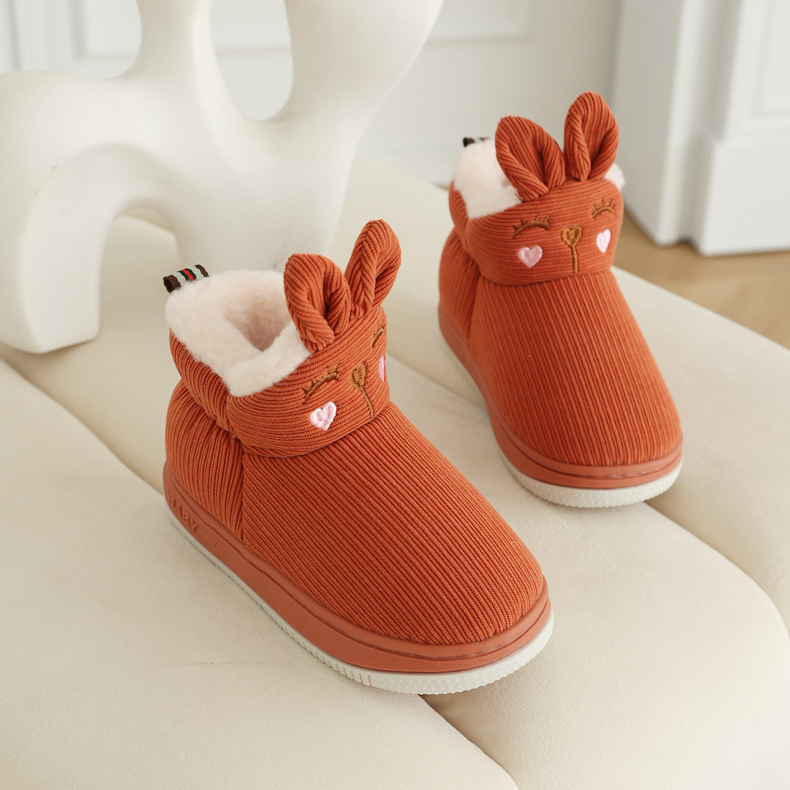 儿童保暖棉拖鞋冬季男女宝宝室内防滑家居家鞋软底小童大童亲子鞋