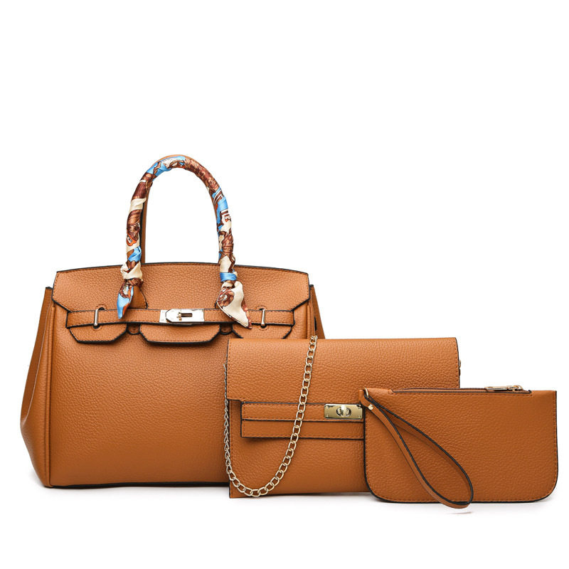 欧美复古时尚女包2023新款多件套洋气手提包荔枝纹单肩斜挎包时尚,箱包皮具/热销女包/男包,单肩包,淘宝优惠券,粉丝福利购,淘宝优惠卷