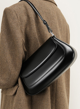 包包2025秋冬新款潮女包斜挎包真皮高级感时尚百搭单肩腋下马鞍包