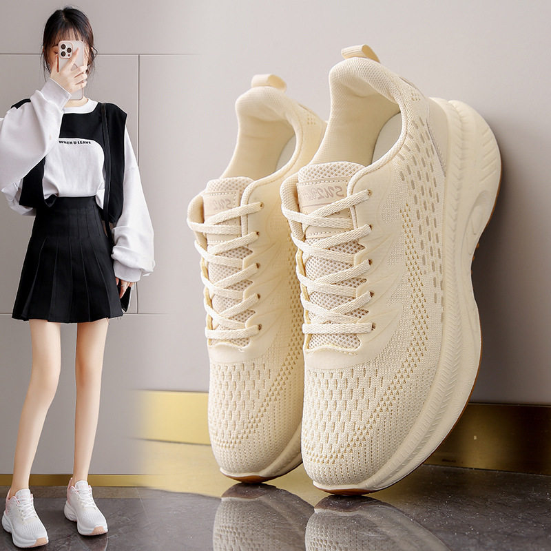 ins韩版飞织鞋2025春季新款学生运动鞋透气健身跑步休闲街拍K2512,女鞋,时尚休闲鞋,淘宝优惠券,粉丝福利购,淘宝优惠卷