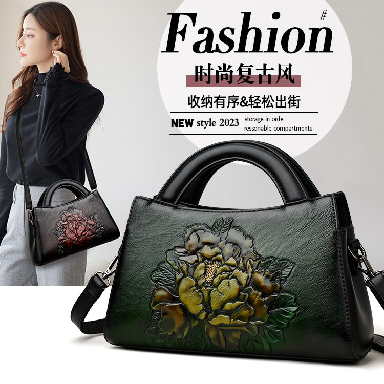 牡丹印花手提包2025新款复古女包国风牡丹花斜挎包单肩斜挎包包,箱包皮具/热销女包/男包,单肩包,淘宝优惠券,粉丝福利购,淘宝优惠卷
