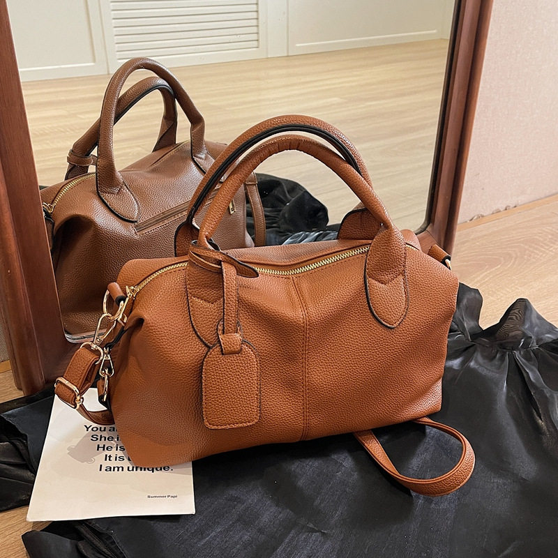 跨境外贸休闲简约手提包女包2025新款复古纯色斜挎包大容量枕头包,箱包皮具/热销女包/男包,单肩包,淘宝优惠券,粉丝福利购,淘宝优惠卷