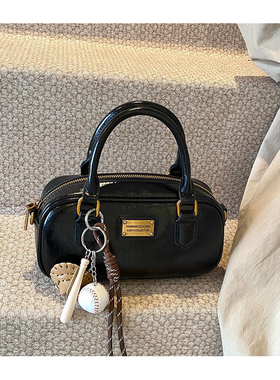 潮流小众爆款手拎保龄球包女2025新款复古单肩包高级感百搭斜挎包