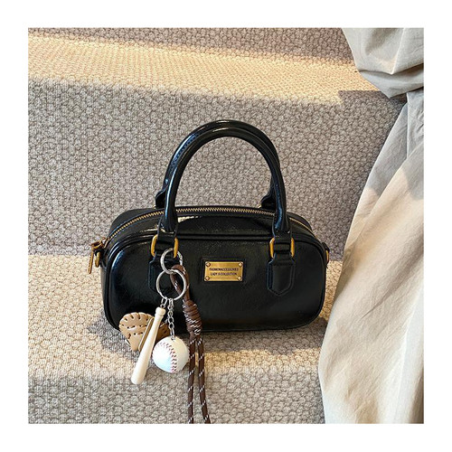 潮流小众爆款手拎保龄球包女2025新款复古单肩包高级感百搭斜挎包