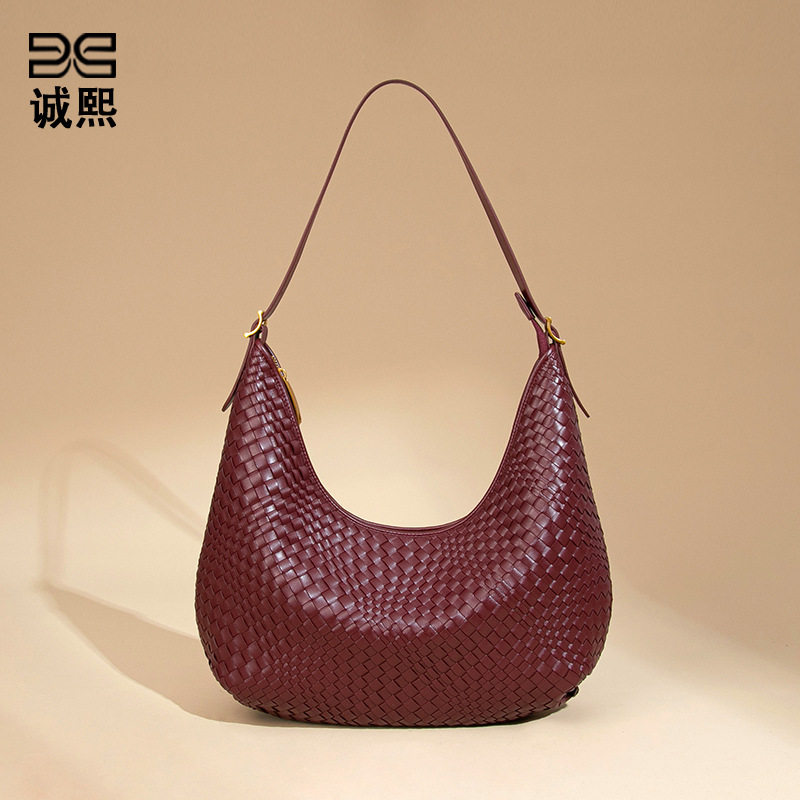 跨境女包高级感托特包编织包通勤百搭大容量单肩包小众腋下包,箱包皮具/热销女包/男包,单肩包,淘宝优惠券,粉丝福利购,淘宝优惠卷