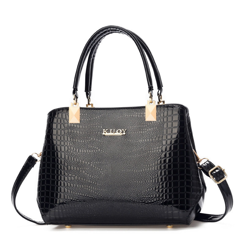 外贸爆款2024春季时尚潮流亮皮压花大容量斜跨手提包质感休闲女包,箱包皮具/热销女包/男包,单肩包,淘宝优惠券,粉丝福利购,淘宝优惠卷